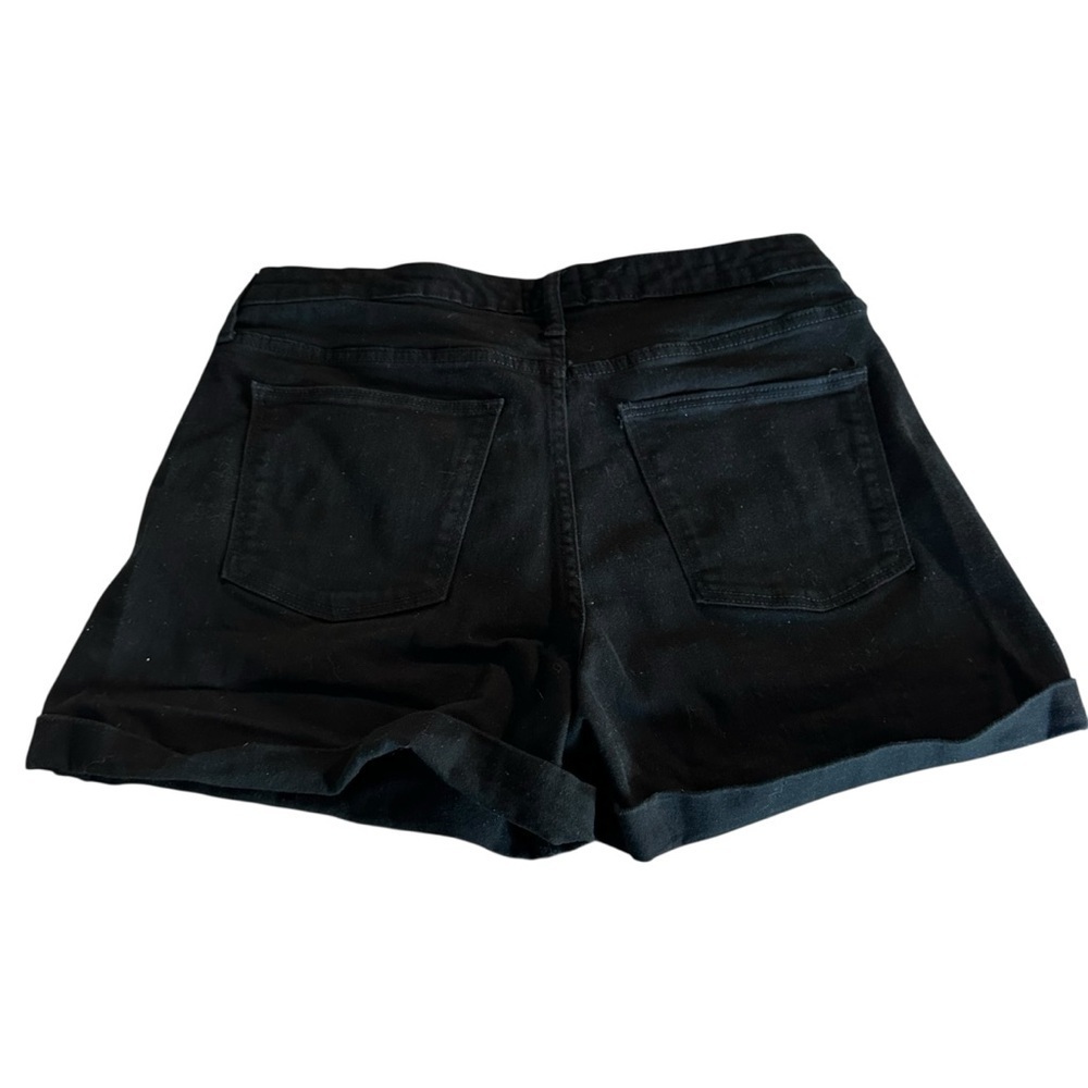 Universal Thread Black Jean Shorts Frayed Hem Casual - Picture 2 of 4